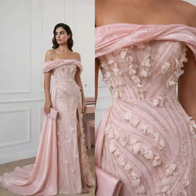 Gorgeous Prom Dresses Floor-Length Court Gown Party Dress One Shoulder Special Design Plus Size Vestido De Noite Customized