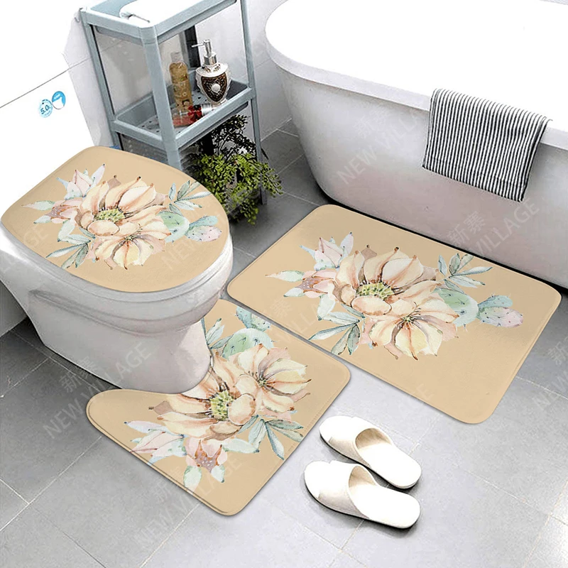 Anti-slip Bath Mat Bathroom Small Rug Shower Mat Decorative Absorbent Foot Mat Entrance Bathtub toilet rug Morandi Nordic letter