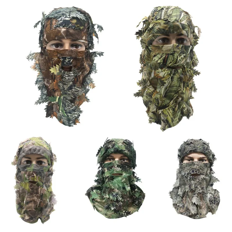 Máscara facial completa de camuflaje táctico 3D, gorra de entrenamiento CS para acampar al aire libre, cómoda, Unisex, a prueba de viento