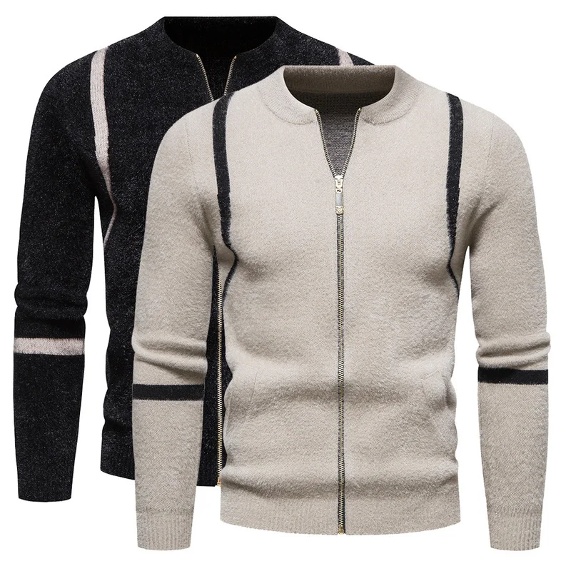 

Winter Youth Trendy Men's Knitwear Slim Fit Zipper Knitted Cardigan Outside Wear Casual Fashion Sweater coats M-3XL