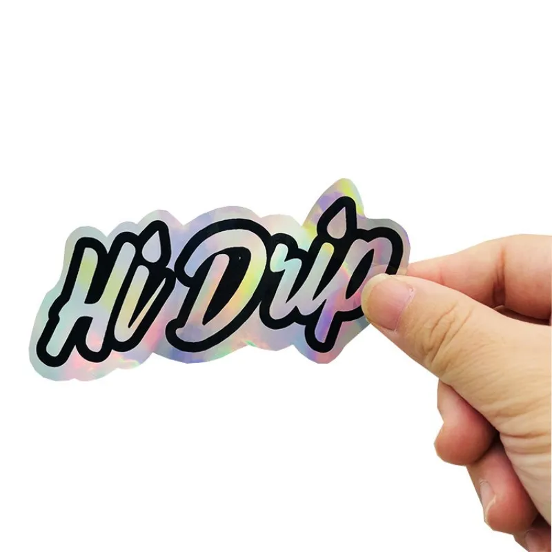 50pcs Custom Holographic Stickers Labels Vinyl Die Cut DIY Decals Personalize Sparkle Shiny Party Wedding Sticker Business Label