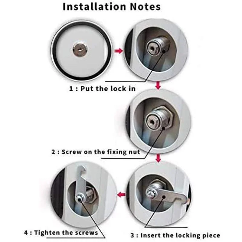 Drawer Cabinet Locking 19mm x 16(20/25/30/35/40)mm Thread Security Cylinder Cam Lock w 2 Keys