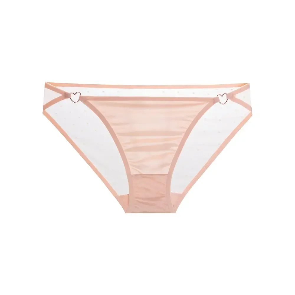 Intimates Love Heart Buckle Soild Color Mid waist Women Briefs Ladies Lace Panties Dot Print Underwear Seamless Underwear