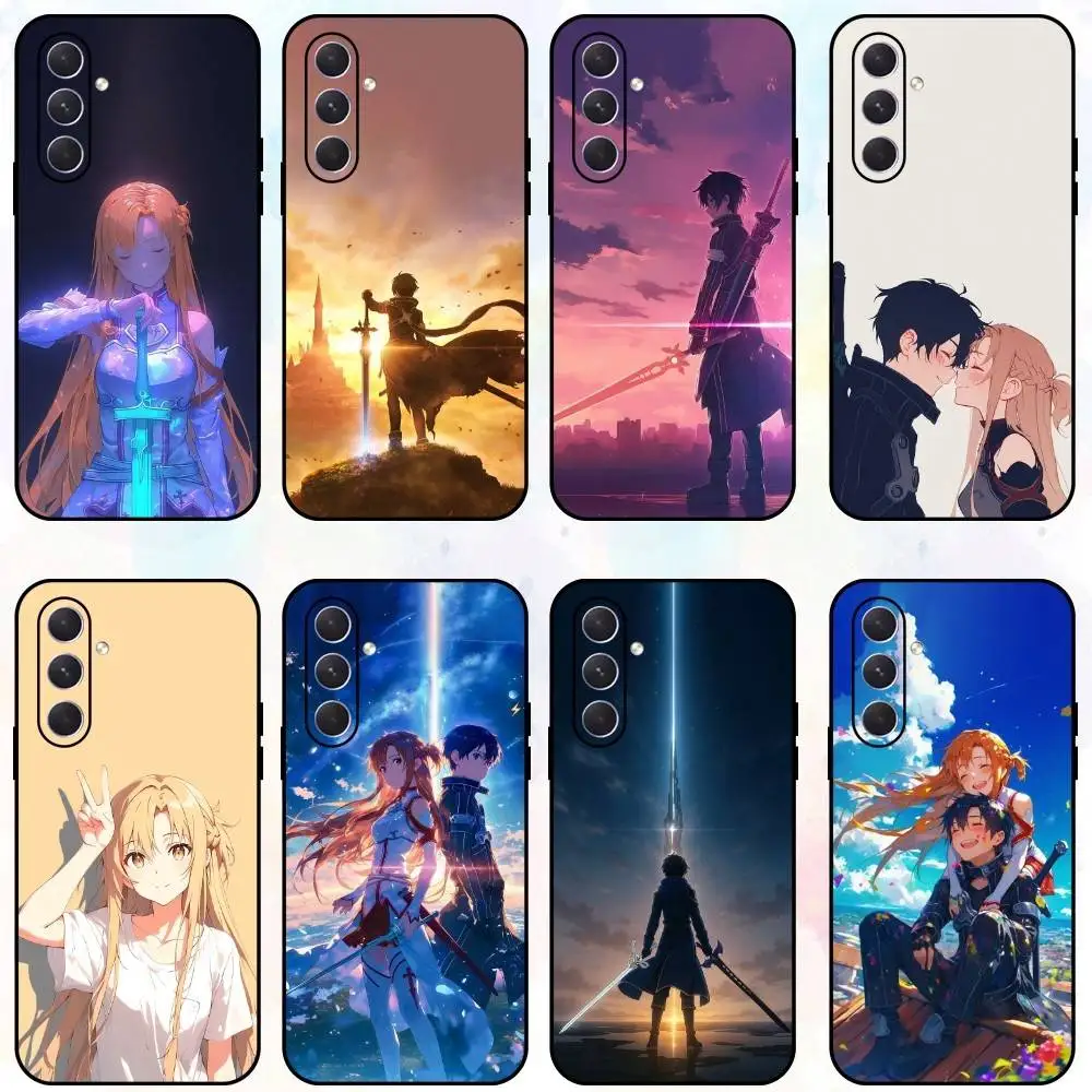

S-Sword Art Online SAO Kirigaya Phone Case For Samsung Galaxy A73,A72,A71,A70,A53,A52,A51,Others Soft Black Shell