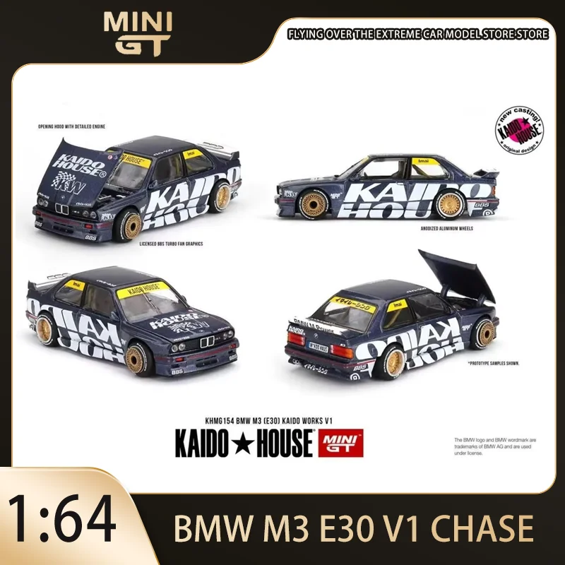 

Kaido House MINIGT 1:64 BMW M3 E30 V1 CHASE Alloy Car Model Collect