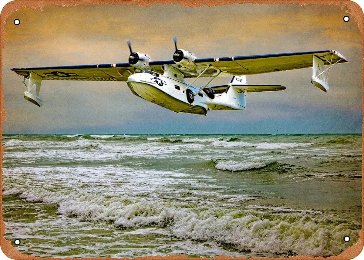 Consolidated PBY Catalina Flying Boat Flights of Fancy Retro Vintage Decorative Metal Tin Sign 8x12 Inch