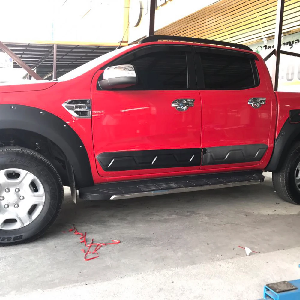 مجموعات غطاء قولبة باب السيارة 4 قطعة ديكور الجسم الخارجي لفورد رينجر 2012-2021 T6 T7 T8 ABS ملحقات سوداء غير لامعة