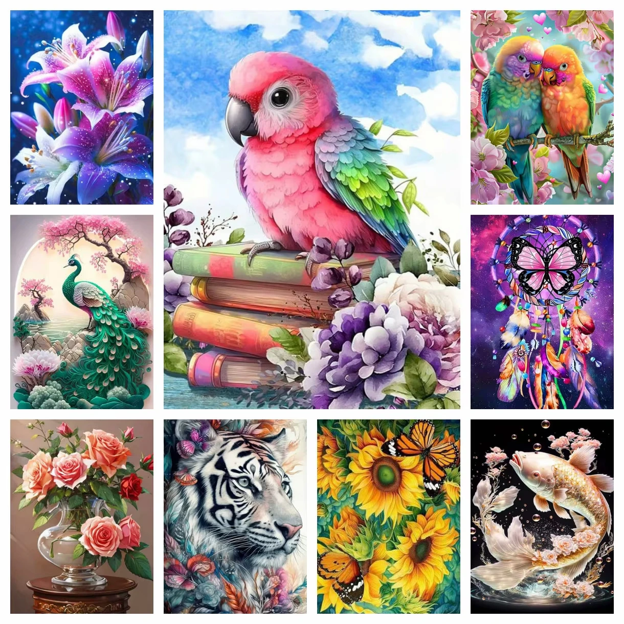 500/1000 Pcs for Adults Jigsaw Puzzle Animal and Flower Patterns Challenging Large-Scale Brain Teaser with Complex Patterns