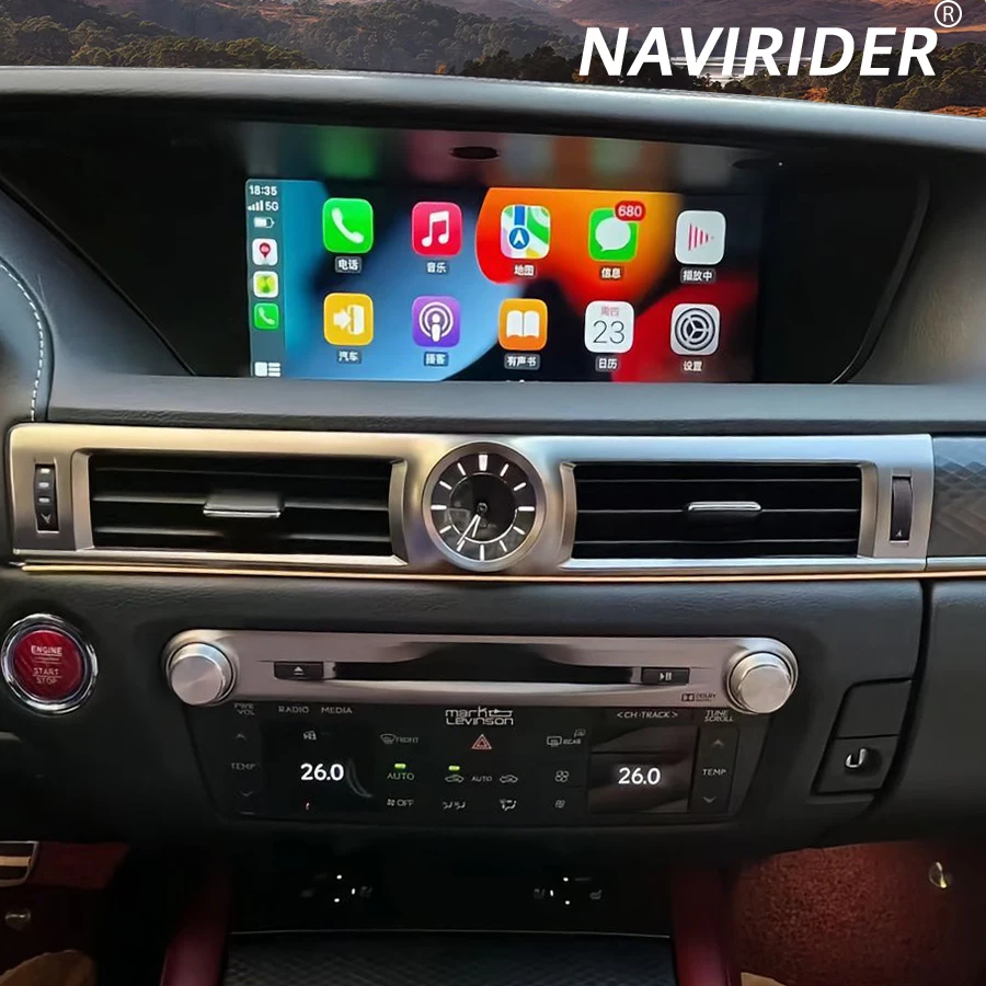 Android 15 Multimedia Video Player For Lexus GS GS200 GS250 GS300 GS350 GS450 2013-2019 CarPlay 12.1inch Qled Screen Car Radio