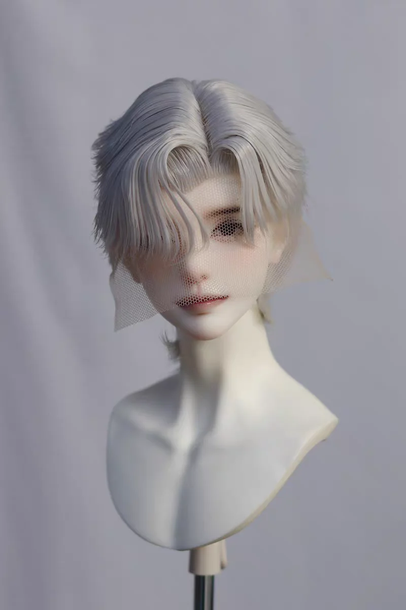 BJD pop pruik pruik 3 punten klein 3 punten hoge temperatuur zijde handhaak enkele puntige heren korte styling haar XC