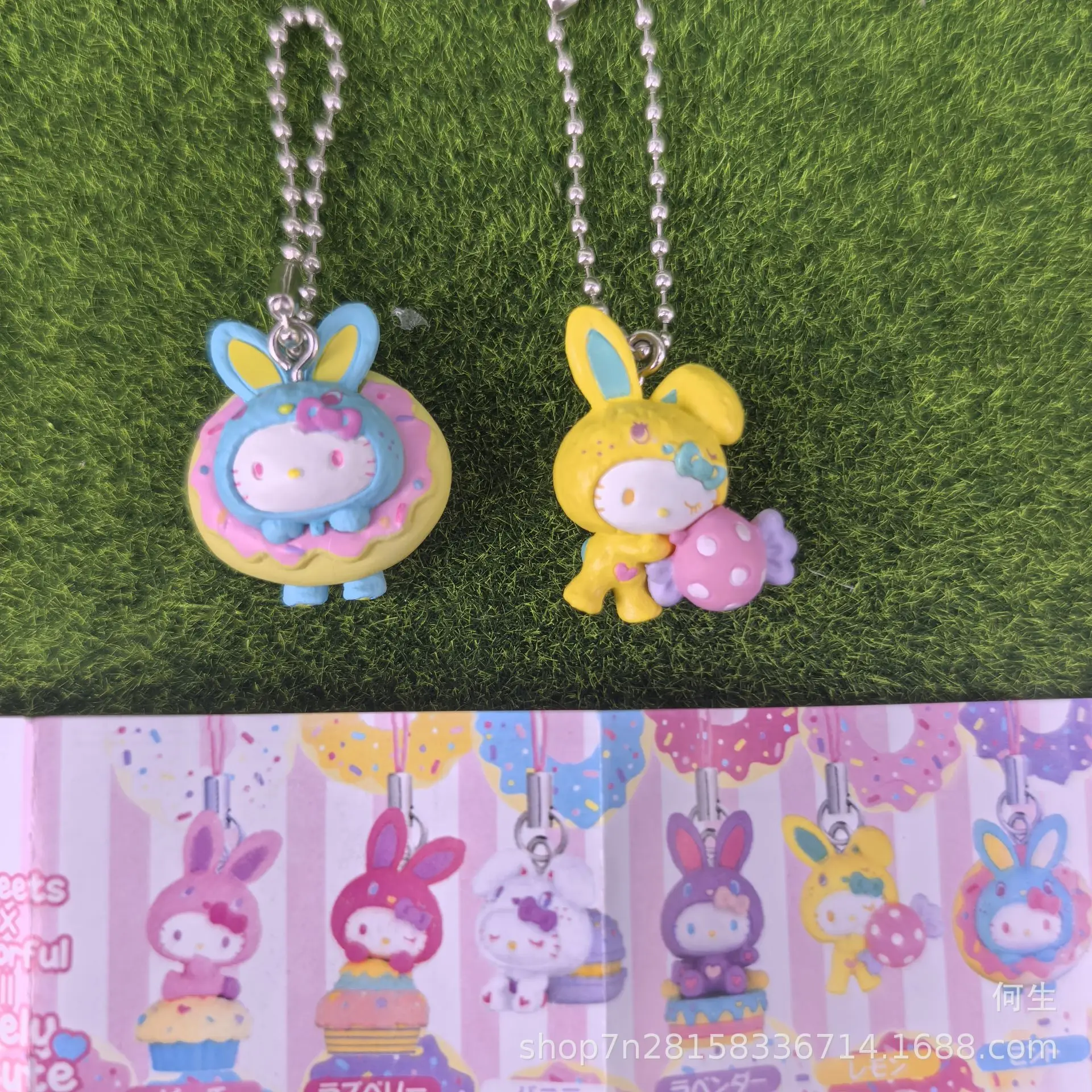 Cartoon Character HelloKitty Mini Anime Figue Candy Series Kawaii Keychain Cute Macaron Cake Bag Pendant Collectibles  Gifts view 5