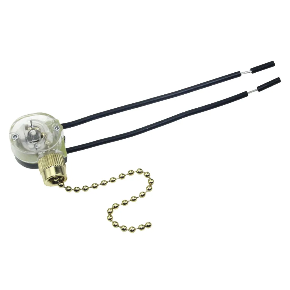 Fan Pull-Chain on-Off Zipper Two-Wire Translucent Switch Creative Small Lightweight Easy Install for Home Ceiling Fan Light