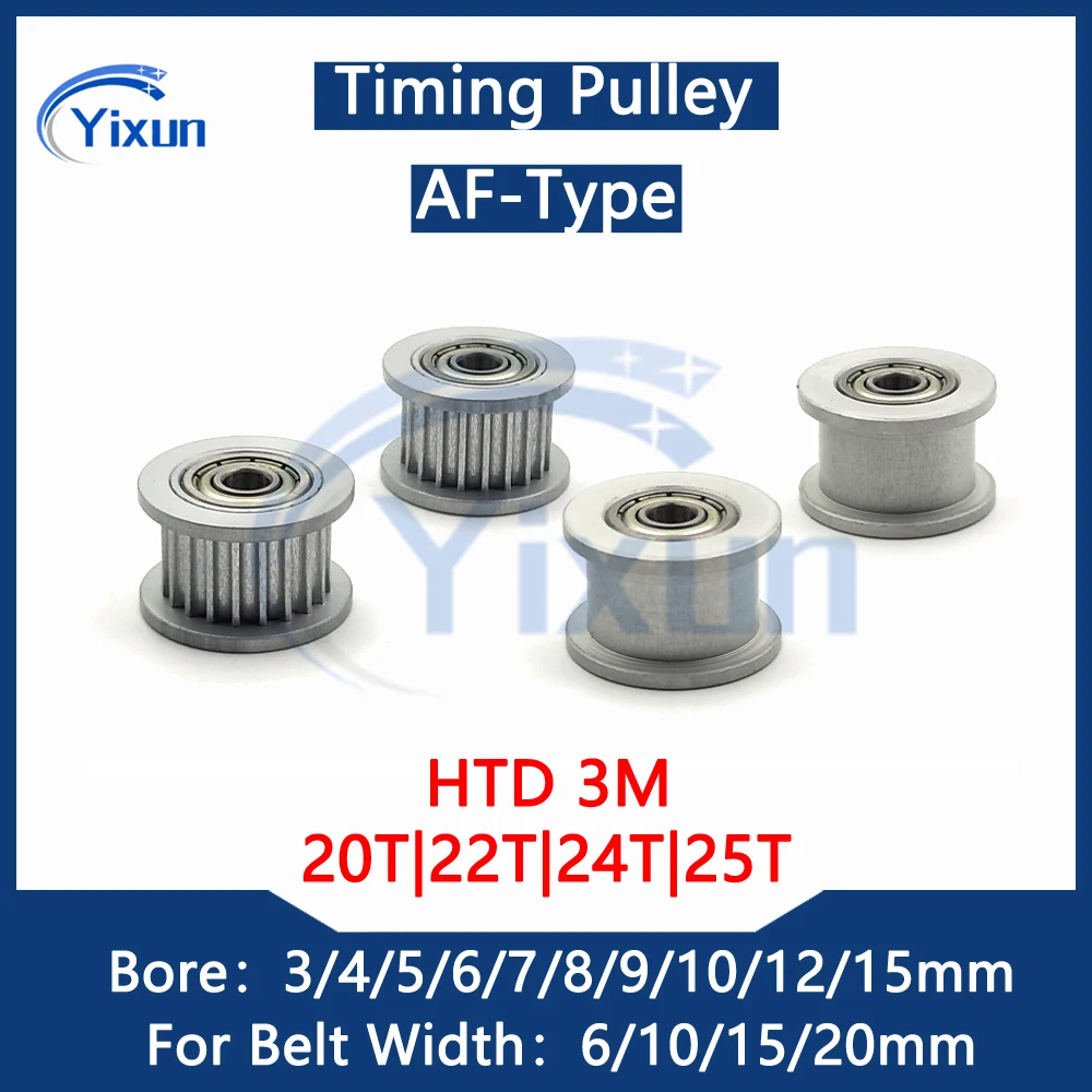 

HTD 3M 20T 22T 24T 25 Teeth Timing Idler Pulley Bore 3/4/5/6/7/8/10/12/15mm Belt Width 6/10/15/20mm 3M Synchronous Passive Wheel