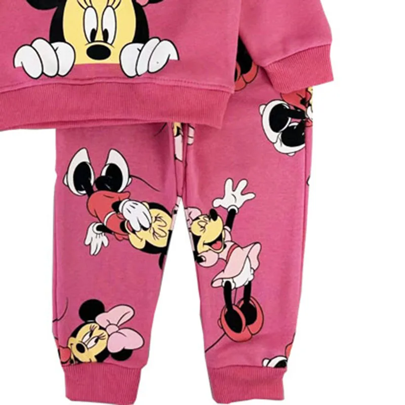 Toddler Girl Cartoon Clothing Set Long Sleeve Hooded Shirt and Pants with Fleece Autumn Winter Children Cotton Clothes