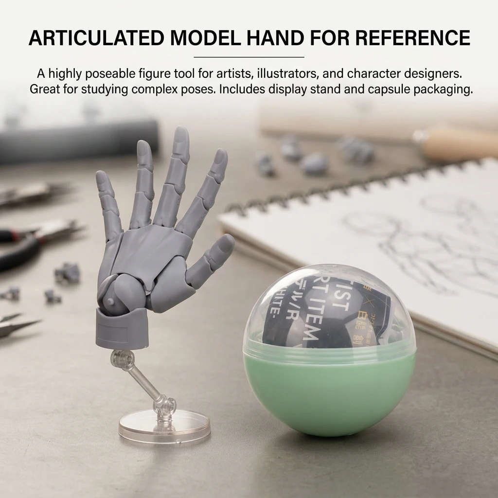 Professional Bionic Hand Model Articulated Sketch Mannequin for Anime Drawing 3D Modeling Reference ABS Figure Body Tool