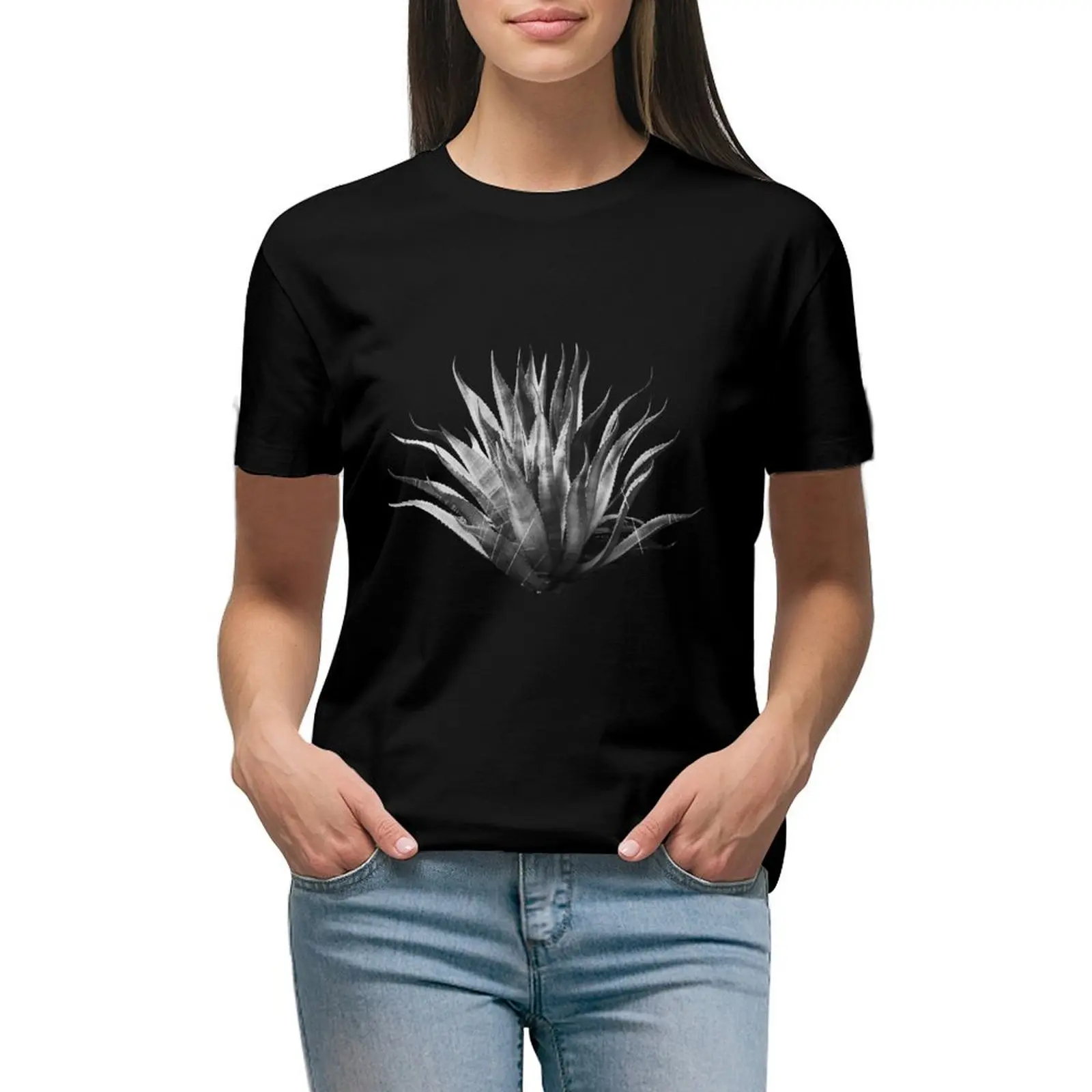 

Agave, Bluebonnets, Lady Bird Johnson Wildflower Center T-shirt vintage clothes tops tight shirts for Women