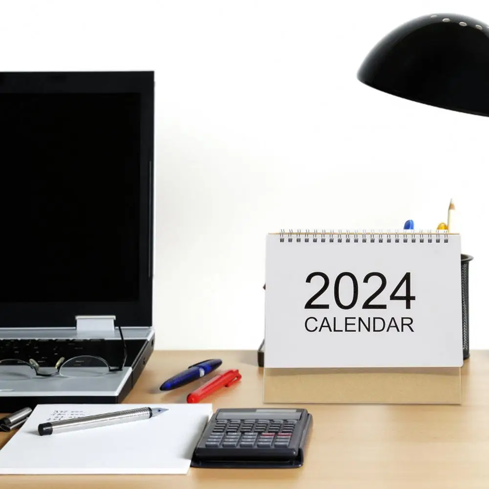Calendario de escritorio pequeño para espacios, minicalendario de escritorio abatible, diseño abatible, decoración de oficina para eventos, 2024