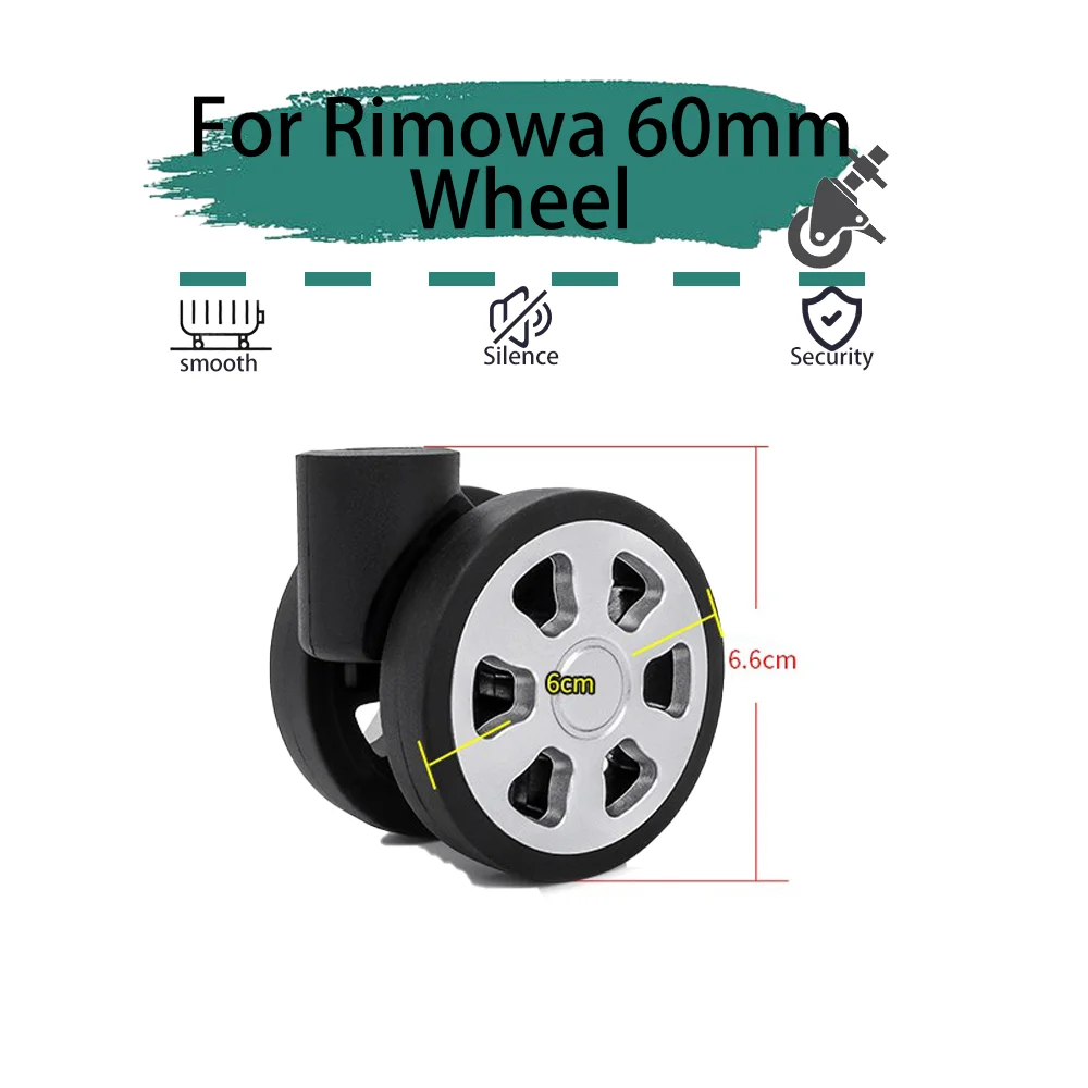 

For Rimowa 60mm Grey Universal Wheel Replacement Suitcase Smooth Silent Shock Absorbing Wheel Travel Accessories Wheels Casters