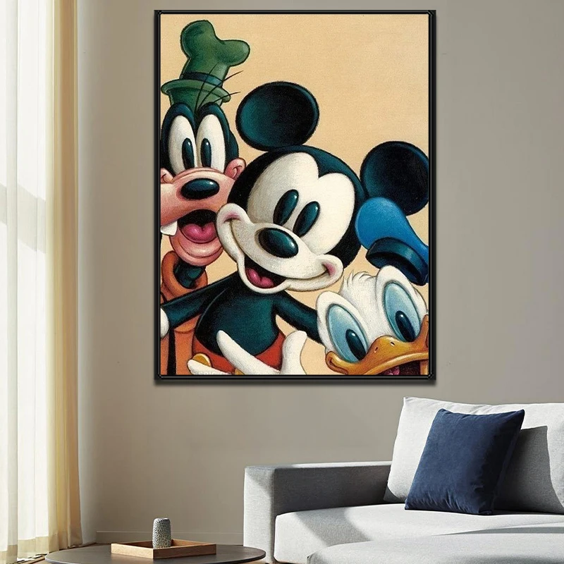 Mickey 5D Diamond Painting Disney Diamond Mosaic Full Drill Cartoon Character Rhinestone Picture Wall Decor Child Gift