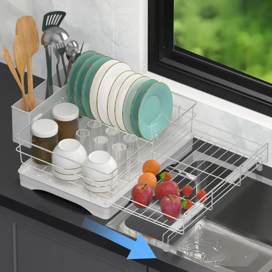 

Dish Drying Rack Expandable Dish Rack Large Capacity Sink Dish Racks for Kitchen Counter SpaceSaving Dish Drainers for Small Ki