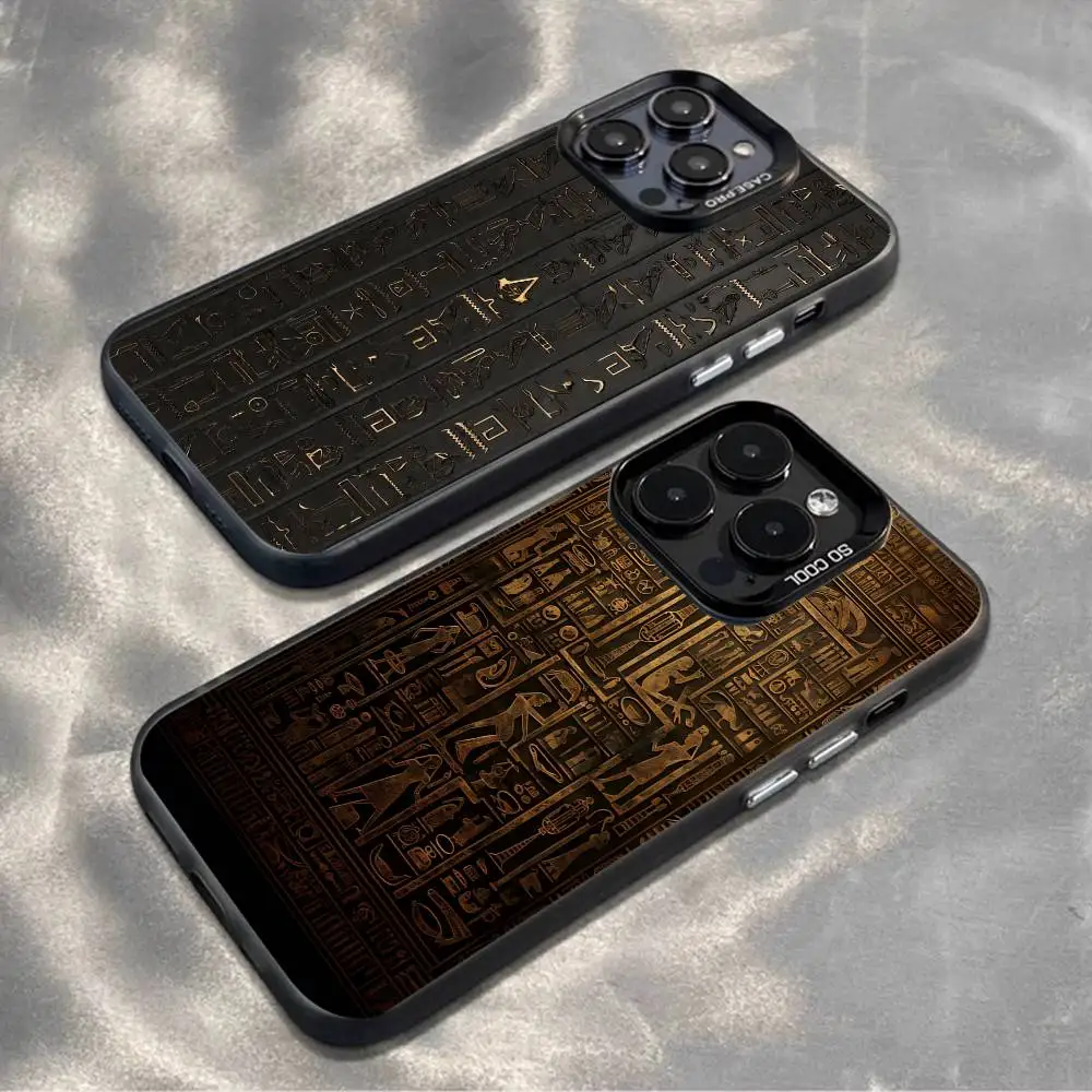 

Ancient Egyptian murals Phone Case For iPhone 16,15,14,13,12,11,Mini,Pro,MAX,plus,Black Matte Shockproof Cover