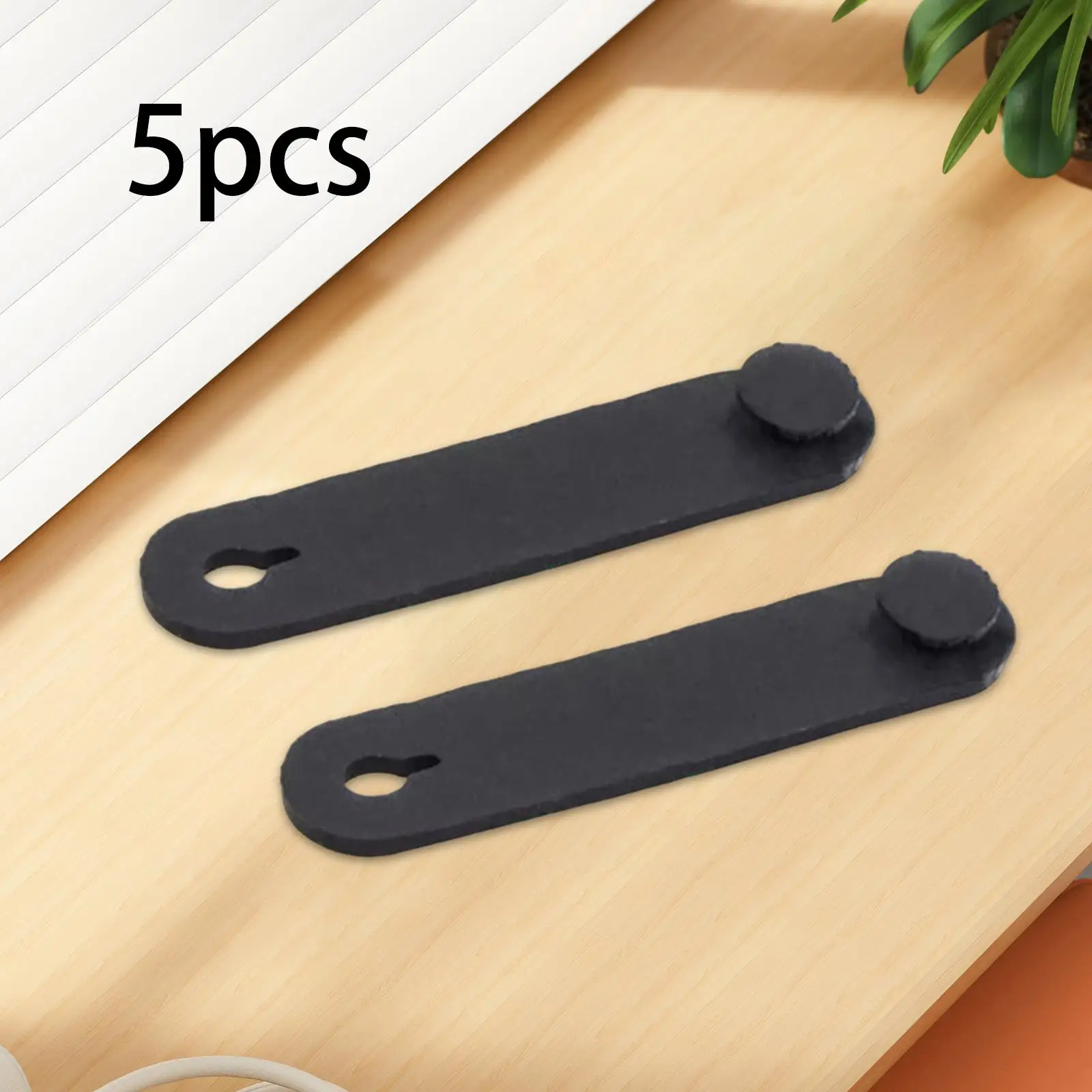 5Pcs Silicone Cable Organizer Ties Black Silicone Cable Straps for Computer Wire Charging Cords Bundling Earphone Office view 4
