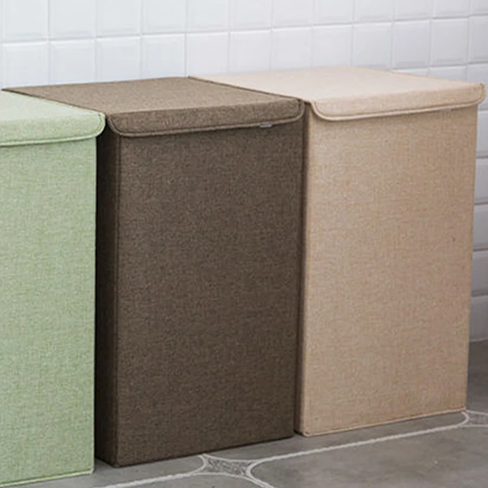 

Cotton Linen Laundry Basket Large Capacity Washable Hamper Kids Toy Storage Collapsible Bins Multifunction Storage