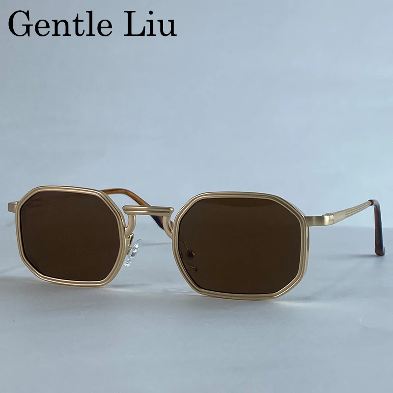 Steampunk Klassische Rechteckige Sonnenbrille für Herren 2026 Luxusmarke Punk Polygon Metallrahmen Sonnenbrillen für Männer Fahrbrillen Schutzbrille – Detail 1