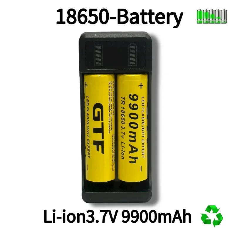 18650 rechargeable battery 2024 best-selling 3.7V9900Mah lithium-ion battery with charger for remote control of computer shavers