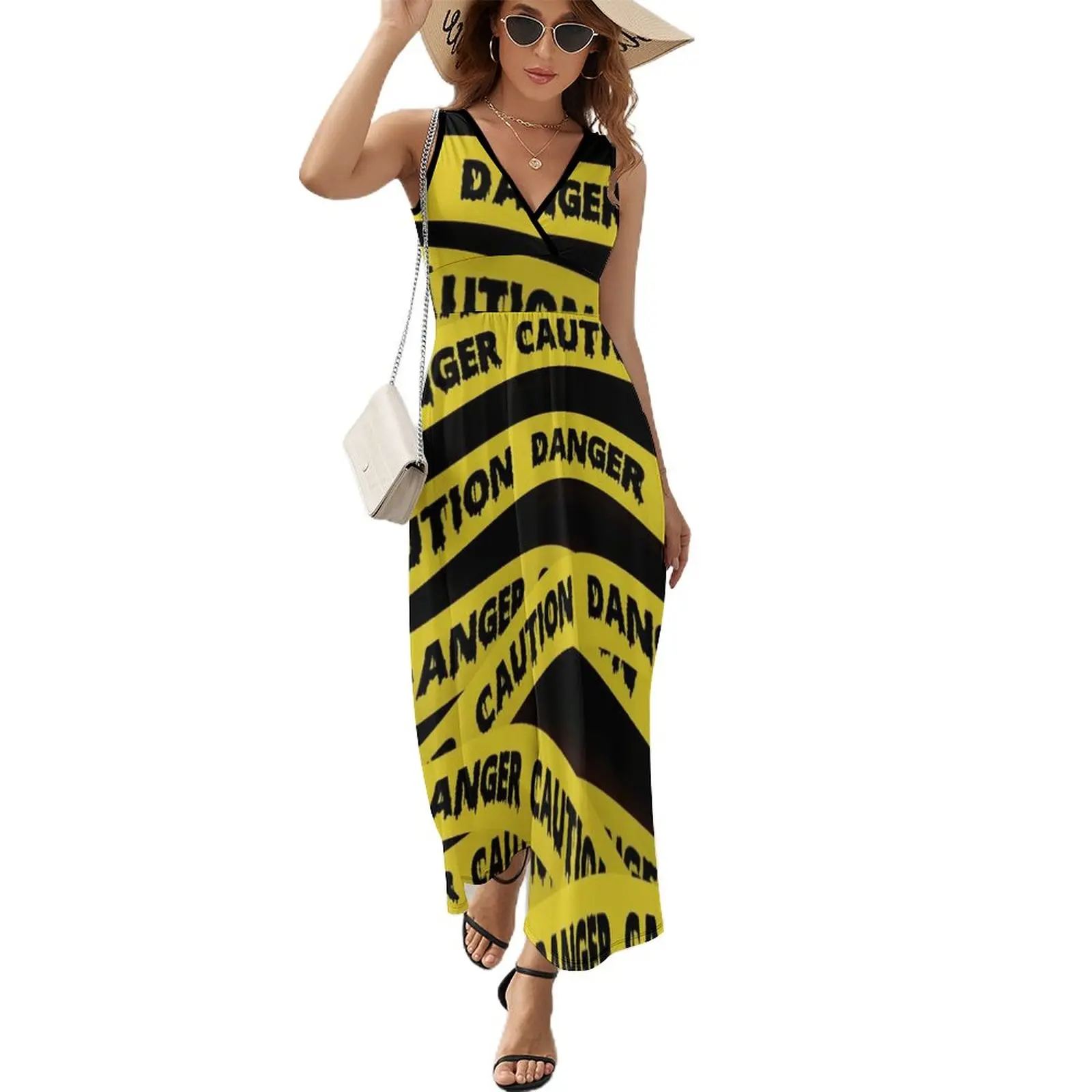 

Caution Tape Danger Crime Scene Tape Sleeveless Dress wedding dresses for parties dresses for official occasions