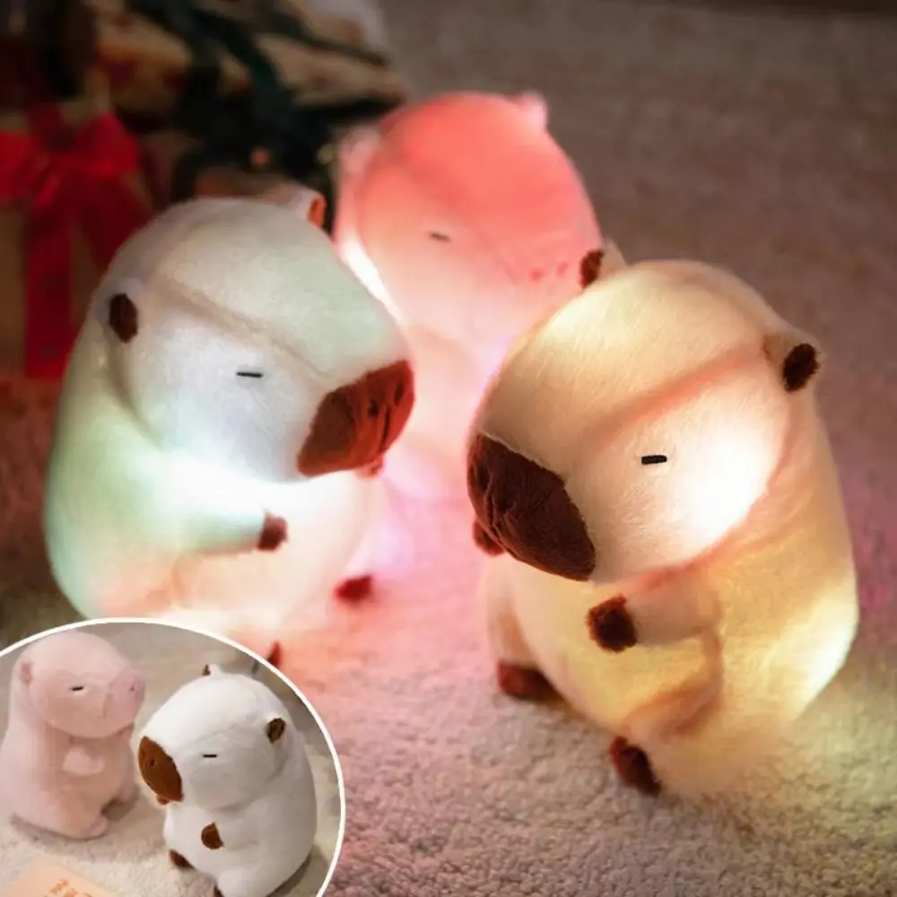 

Luminous Lighted Capybara Plush Toy Fluffy Texture Comfortable To Touch LED Capybara Stuffed Animal Soft Light Colorful Light