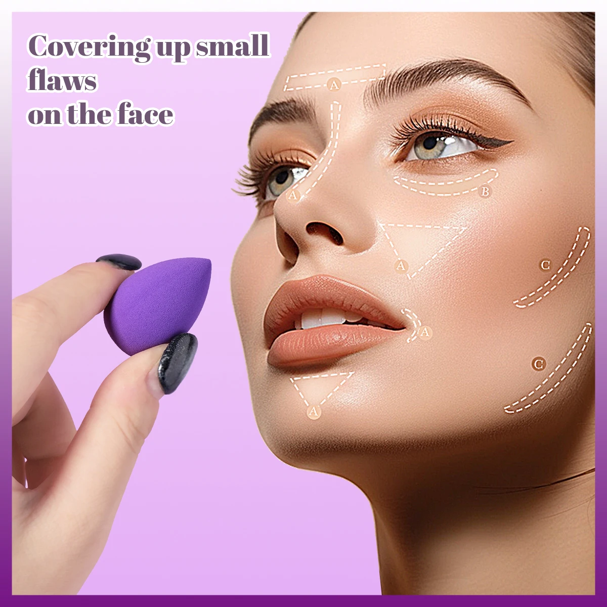 40 قطعة إسفنجة مكياج صغيرة على شكل قطرة ماء متعددة الوظائف، كرة تخزين واحدة للأساس، كونسيلر