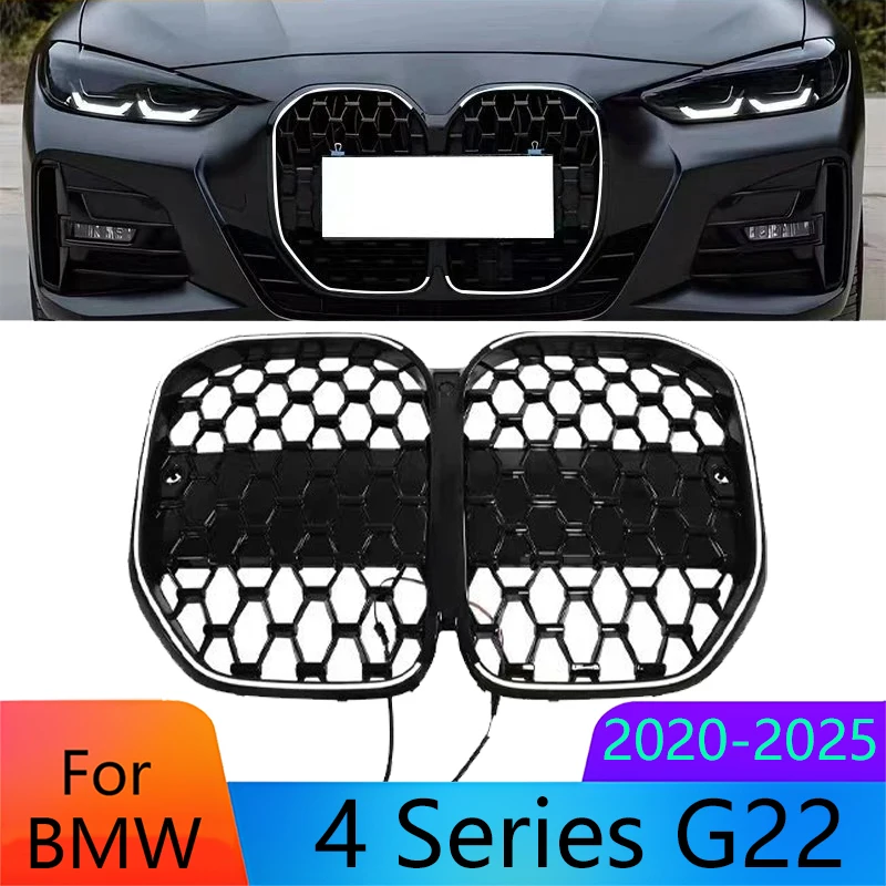 لسيارات BMW 4 Series G22 2020-2025 LED شبكة أمامية مضيئة توهج شبكة المبرد سهلة التركيب استبدال تصفيف السيارة #1