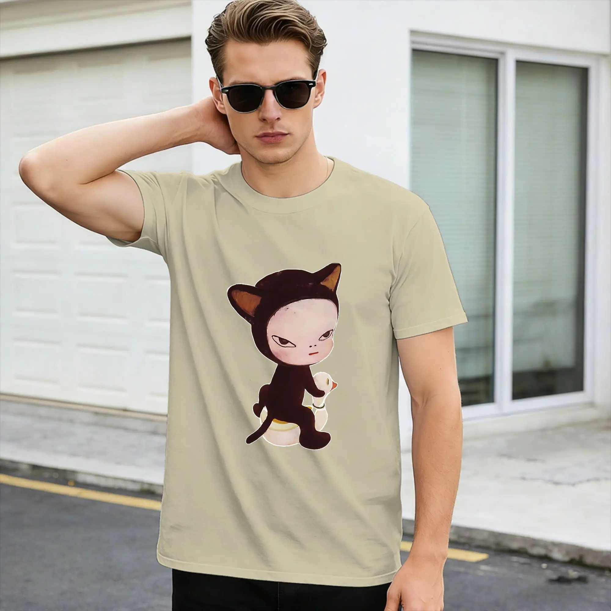 Y-Yoshitomo Nara T-Shirt Summer  Street Style T-Shirts Cotton Harajuku Tee Shirt For Men Custom DIY Tops,