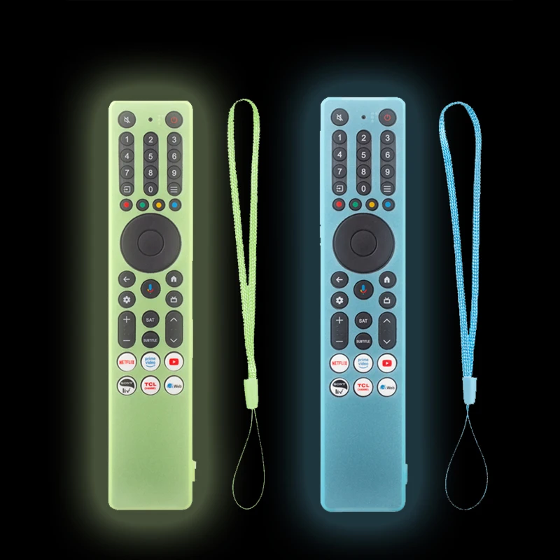 TCL RC833A Silicone Remote Control Case with Lanyard Anti-Slip Drop-Proof Smart TV Remote Cover Shell Accessory