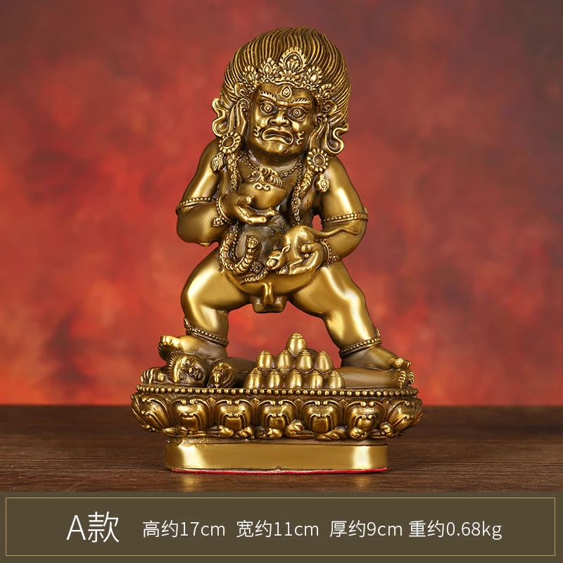 

Yellow God of Wealth Decoration Copper Buddha Statue Riding a Dragon God of Wealth White God of Wealth Black Jambhala Home Study