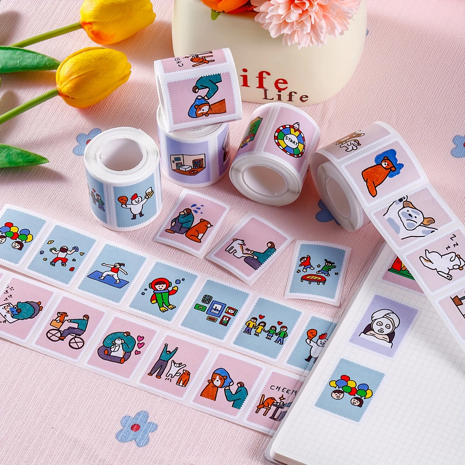 200 ورقة/ملصقات نجاة لفة، مناسبة لحساب اليد، وديكور الحرف اليدوية وتغليف الهدايا، وهدايا الحفلات، وما إلى ذلك. #1