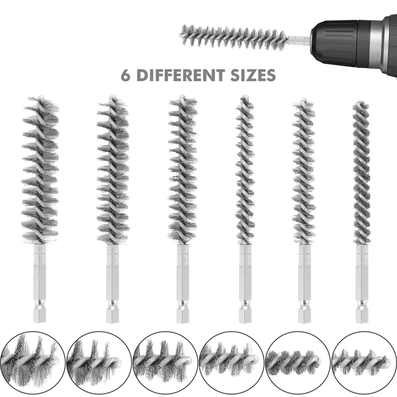 18 шт., проволочные щетки для дрели, маленькая проволочная щетка из нержавеющей стали разных размеров для очистки, приблизительный набор