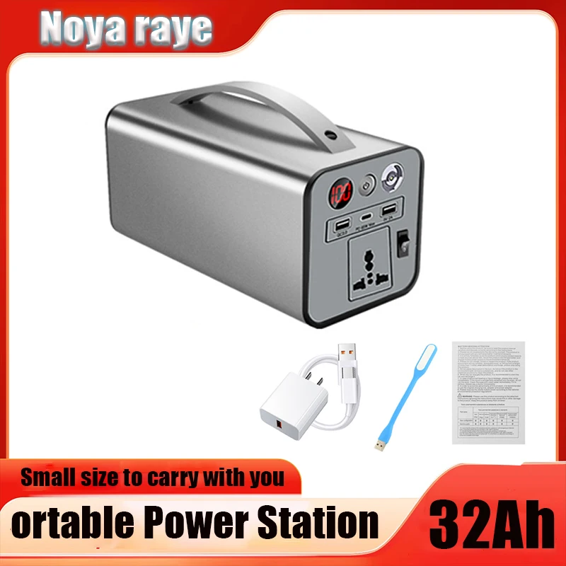 ポータブル発電機バッテリー,屋外充電器,非常用電源,32000mah,180w,110v,220v