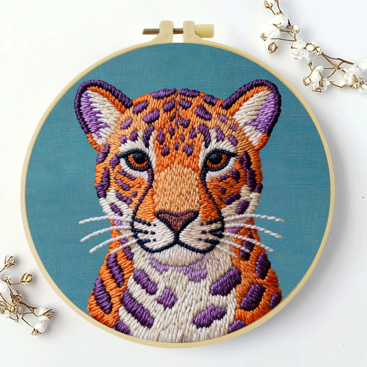 1 Stück 20X20CM/15X15CM 7,87/6,3 Zoll Tiger-Stickerei-Starter-Kit DIY-Kit DIY-Stickerei-Set für Anfänger – Detail 1