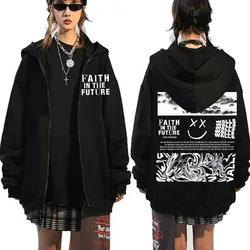 Walls Pink Lo. Uis 2024 World Tour Faith In The Future Zipper Hoodies Faith In The Future Zip Up Hip Hop Hoodie Unisex