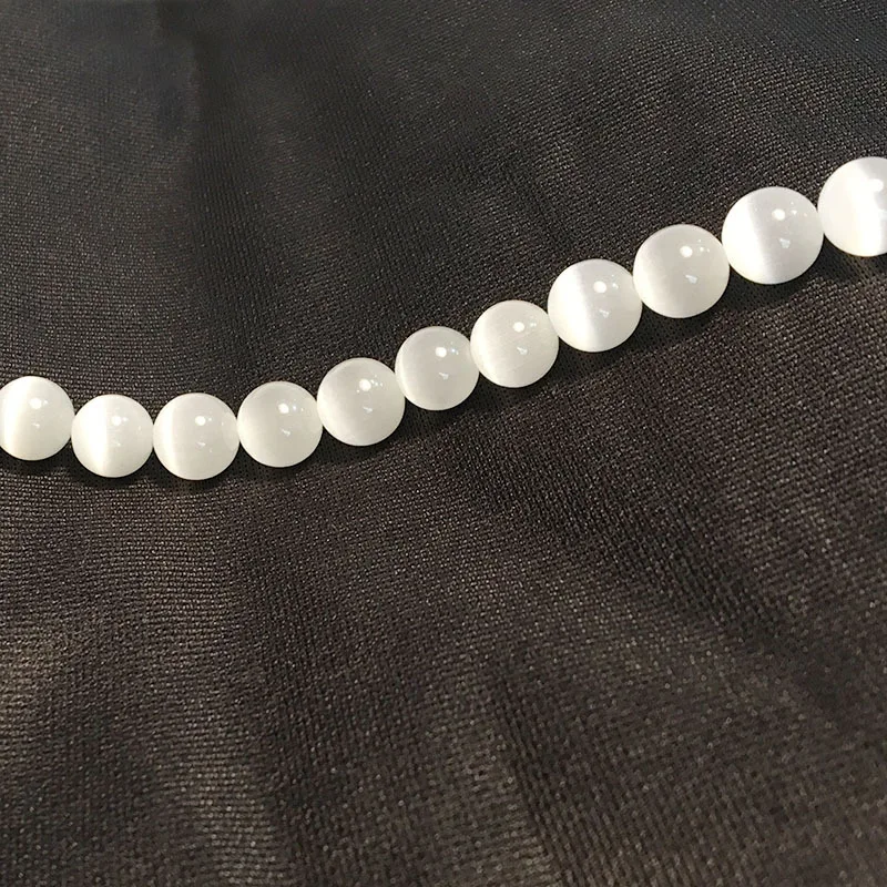 Natural Stone Gypsum Stone Round Shape Bead Smooth Loose Spacer Selenite Bead for Jewelry Making DIY Bracelet Necklace Accessory - view 5