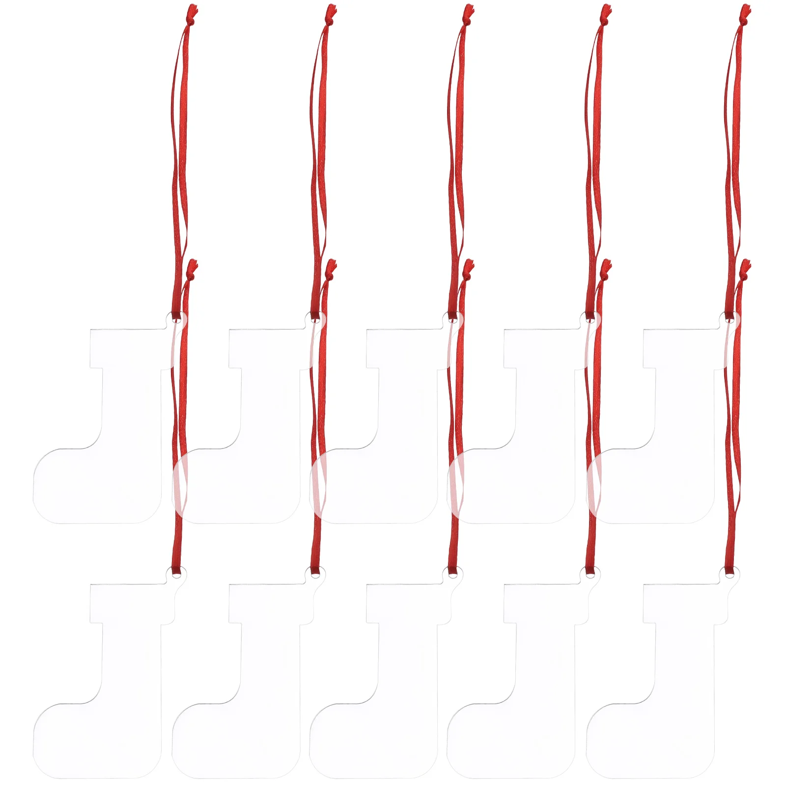 

10 Pcs Christmas Tree Pendant Heat Transfer Craft Ornaments Clear Small Blank for Crafting