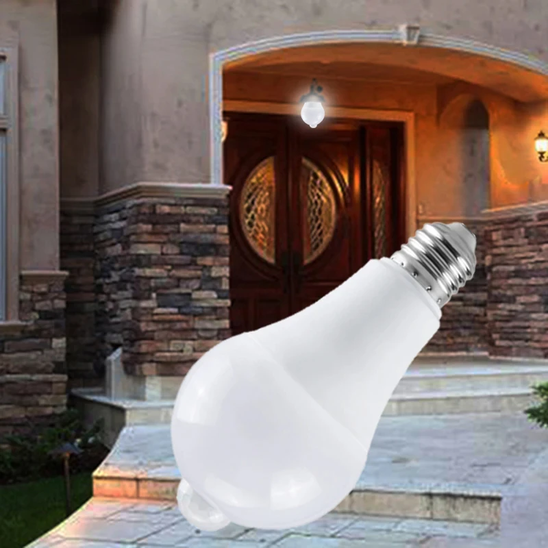 PIR Sensor LED Emergency Light Home AC 85-265V E27 Bulb Lamp Smart Hallway 15W 18W Night Lighting