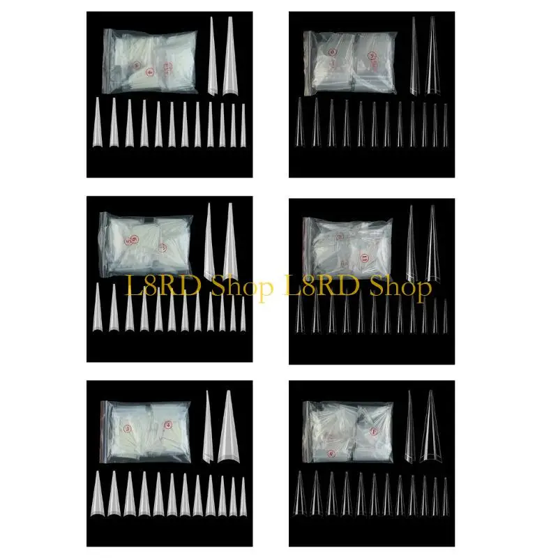 L8RD Professional نصف غطاء للأظافر الصناعية نصائح أظافر شفافة لتزيين الأظافر بنفسك #5