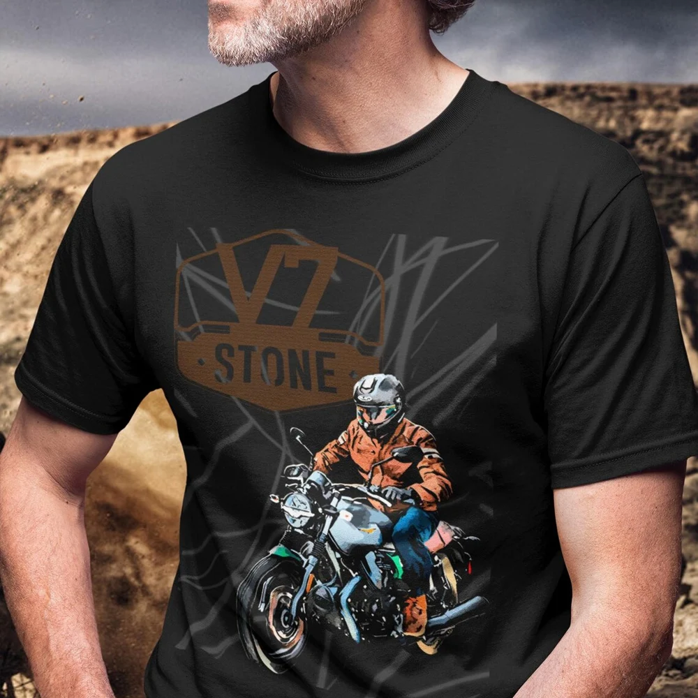 

Moto Guzzi V7 Stone T Shirt Perfect Biker Gift For Italian Roadster Rider Fan Tops For Owners Husband Present Moto lover Tee
