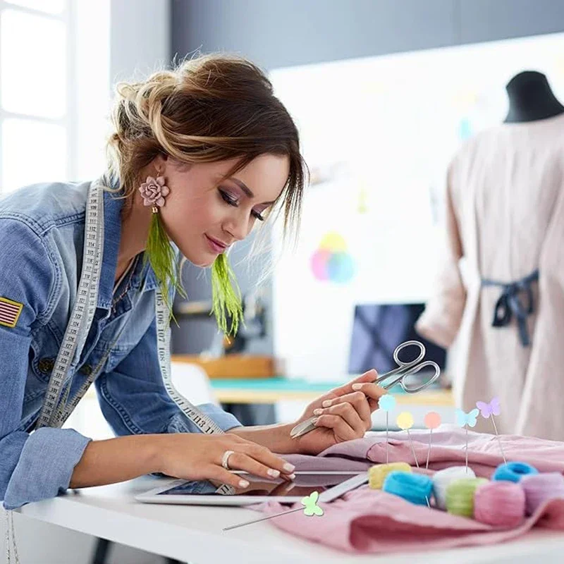 300Pcs Metal Button Pin DIY Sewing Accessories Embroidery Quilting Tools For Positioning Fabric Stainless Steel Patchwork Pins