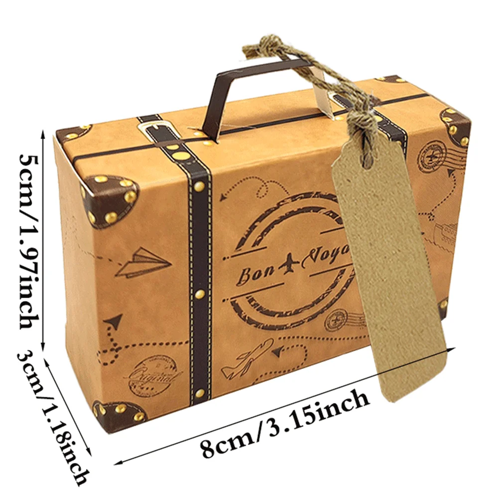 20/30/50PCS Mini Koffer Party Favor Box mit Tags Reise Party Dekorationen Braut Dusche Hochzeit Gefälligkeiten für Gäste Candy Boxen – Detail 10
