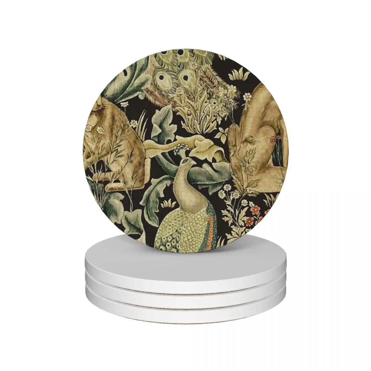 

William Morris forest fabric Ceramic Coasters (Set of 4) flower mug mat anti slip funny Coasters