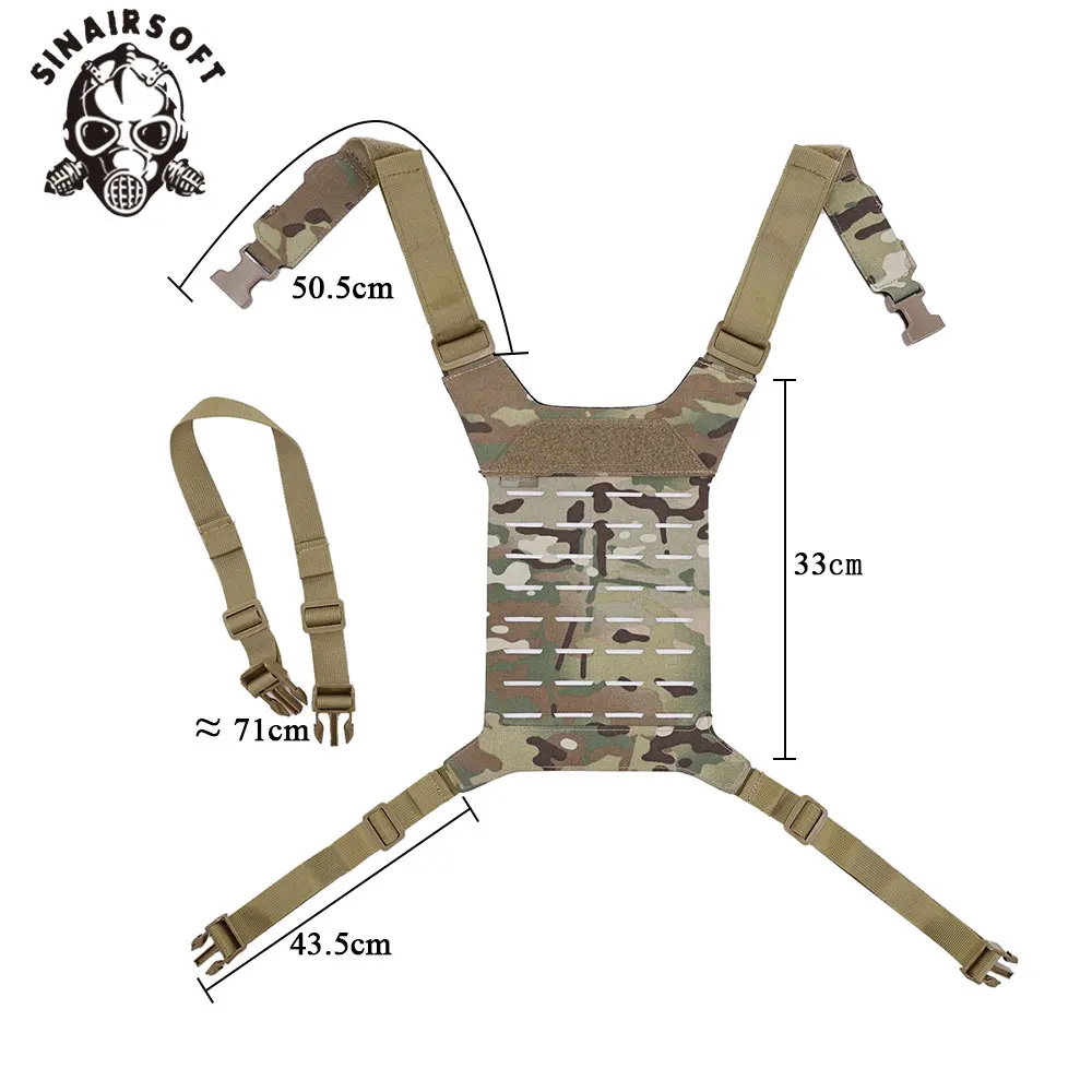 Tactical D3 SS MK Chest Rig Back Panel with Quick Release Buckles Back Strap Laser Cut MOLLE PALS System for Range Hunting